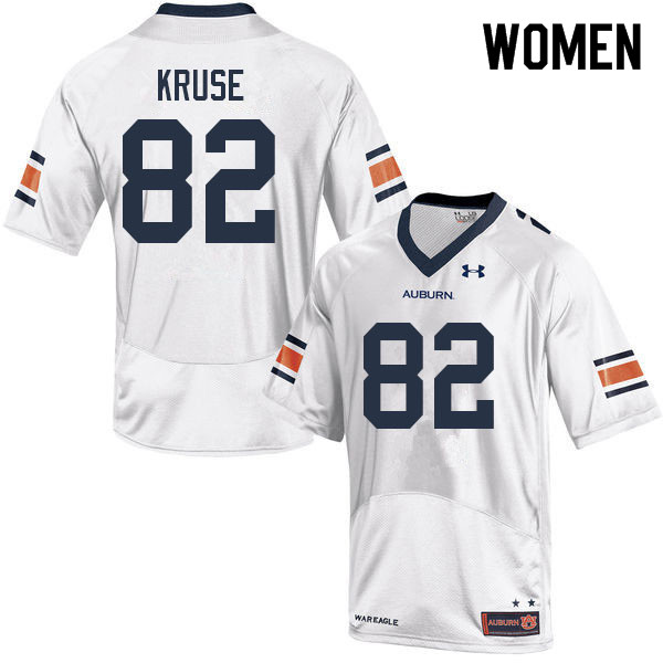 Women #82 Jake Kruse Auburn Tigers College Football Jerseys Sale-White - Click Image to Close